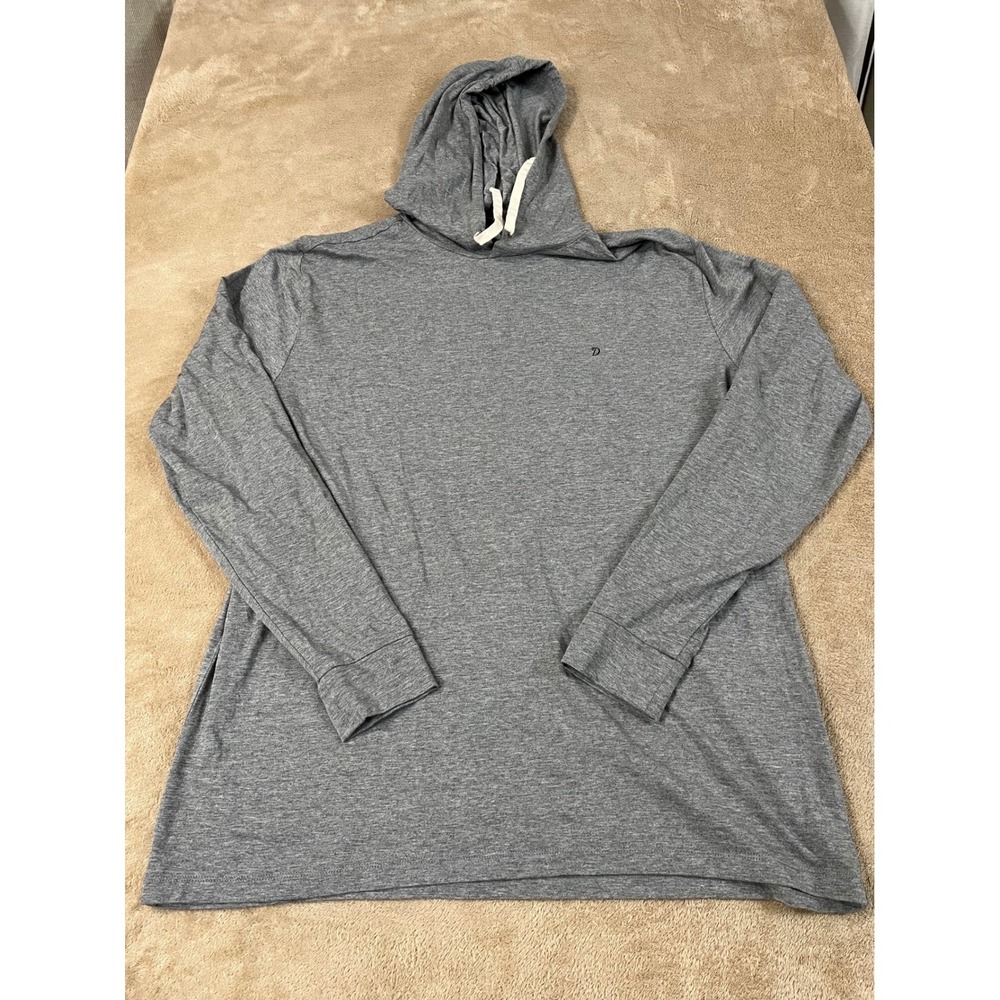 Duck Camp Bamboo Hoodie Men's Large Gray Viscose Lightweight Short Sleeve EUC